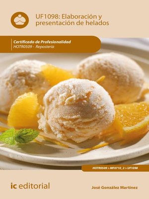 cover image of Elaboración y presentación de helados. HOTR0509